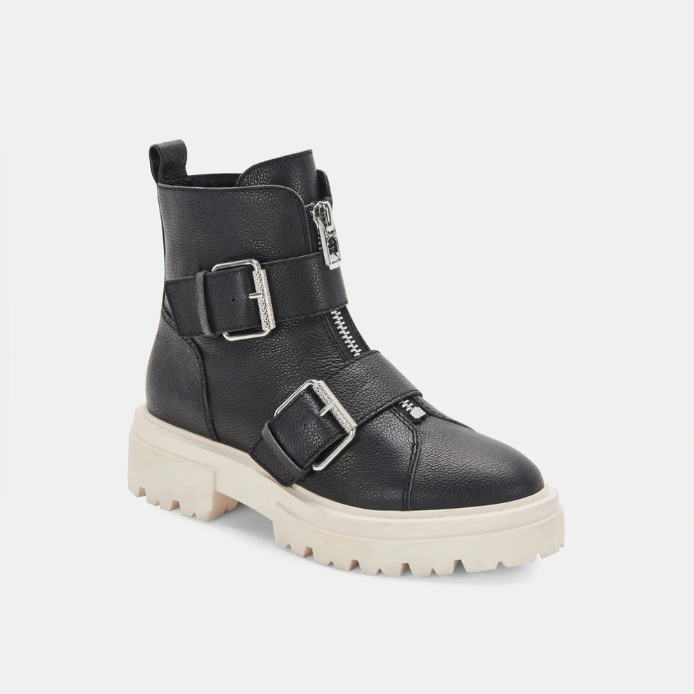 Dolce Vita Black Avari Buckle Ankle Boots